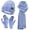 Blue, variant on FZ FANTASTIC ZONE Womens Winter Warm Knit Beanie Hat Touchscreen Gloves Long Scarf Set with Fleece Lined Skull Caps Neck Scarves for Women Men,Black