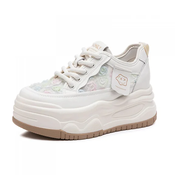 Women's Cute Fashion Platform Sneakers Breathable Walking Shoes Non Slip Casual Shoes