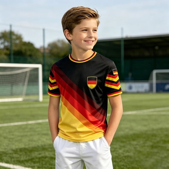 VOUZZA Soccer Shirt, Lightweight Breathable Casual Football Practice Tee Roster Top for Kids Adults, 3-14Y