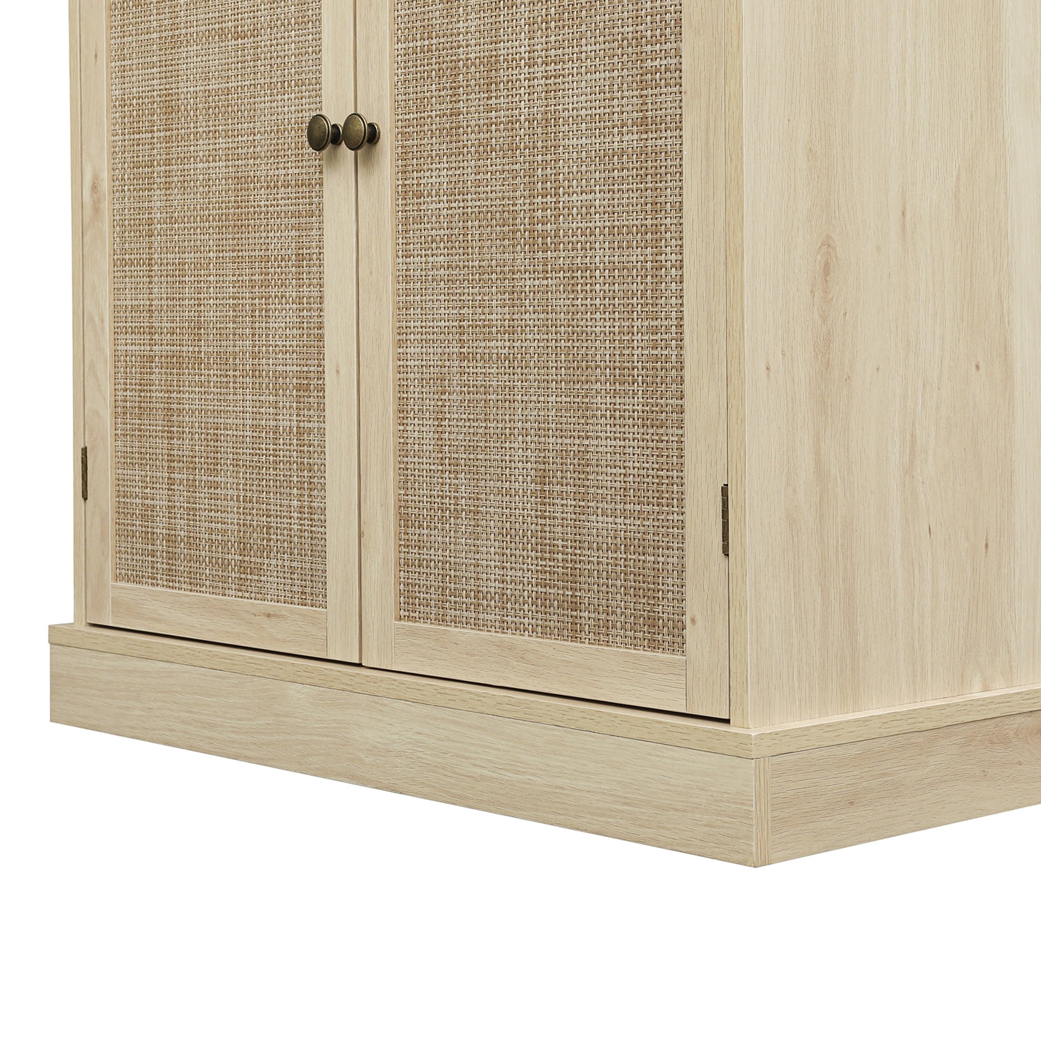 Kadyn 72" Tall Kitchen Pantry, Kitchen Storage Cabinet with 4 Door and 1 Drawer, Floor Storage Cabinet for Living Room, Natural