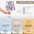 thumbnail image 3 of Yayeee Mini Table Lamp 10.8" Dimmable with Fabric Shade 3 Color Temperatures, Lavender Pattern, 3 of 7