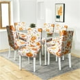 thumbnail image 3 of Fall Thanksgiving Chair Covers Set of 6, Watercolor Pumpkin Maple Leaf Dining Chair Protectors, Elastic Removable Washable Dining Chair Covers for Fall Thanksgiving Kitchen Dining Room Holiday Decor, 3 of 6