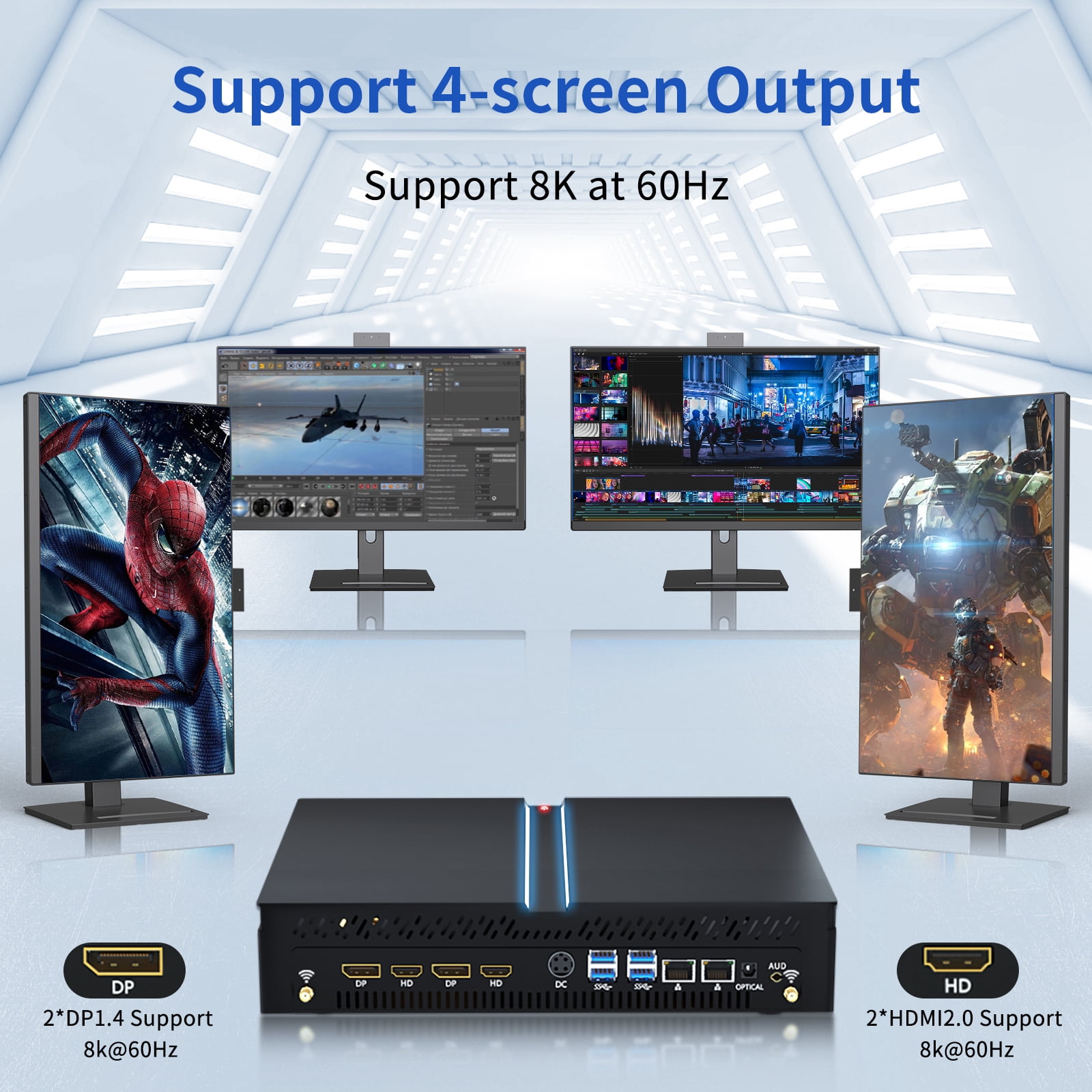 Thdeukoty Mini Gaming PC, 12th Gen Intel I9-12900F Up to 5.1GHz, Desktop Computer with Geforce RTX 3060, 16G DDR4 RAM 1T SSD, Wifi6, 8K@60Hz Four Display, Windows 11 Pro