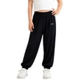 thumbnail image 2 of SGFCWSX Girls Sweatpants Elastic Waist Soft Loose Fit Jogger Pants with Elastic Cuffs for Kids Black Size 4 Years, 2 of 6