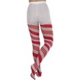 thumbnail image 2 of ToBeInStyle Womens Sweet and Sassy Candy-Striped Pantyhose - Red/White - One Size, 2 of 7