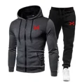 thumbnail image 3 of Chándal de moda con capucha para hombre, conjunto de ropa deportiva para gimnasio, correr, traje de invierno, 2024, 3 of 5
