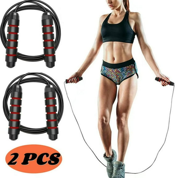 2 Pack Adjustable Jump Rope for Workout, Fitness Jump Rope for Men Women and Kids, Speed Jumping Rope for Exercise