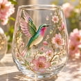thumbnail image 2 of Hummingbird Morning Bliss Glass Tea Cup, Elegant Gold Rimmed Glassware, 14 oz Clear Cup for Loose Leaf, Nature Art Decorative Tumbler Gift for Women Mom Wife, 2 of 6