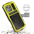 thumbnail image 6 of Dteck Full Body Protection Case for iPhone 16 Pro,Aluminum Military Grade Rugged Case with Stand Built-in Screen Protector Shockproof Kickstand Cover for iPhone 16 Pro,Yellow, 6 of 8
