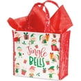 thumbnail image 2 of Santa's Helpers Shopping Totes - Set of 3, 9 x 9.5 Inch Reusable Bags, Christmas, 2 of 4