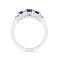 thumbnail image 2 of ANGARA Vintage Style Three Stone Natural Amethyst Wedding Band in Platinum for Women | February Birthstone, Anniversary, Jewelry Gift for Women | Natural Amethyst Engagement Ring (Ring Size - 9), 2 of 7