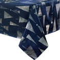 thumbnail image 5 of Newbridge Navy Blue and Silver Fancy Metallic Christmas Trees 52 x 52 inch Square Fabric Tablecloth, 5 of 8
