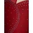 thumbnail image 6 of Aislor Kids Girls Long Sleeve Rhinestone Figure Ice Skating Dress Gymnastics Leotard Dance Dress Tutu Skirt, 6 of 7