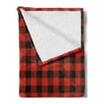 thumbnail image 2 of Plaid Soft Flannel Fleece Throw Blanket, Lumberjack Fashion Buffalo Checks Pattern Retro Style Grid Composition, Cozy Plush for Indoor and Outdoor Use, 60" x 80", Orange Black, by Ambesonne, 2 of 5