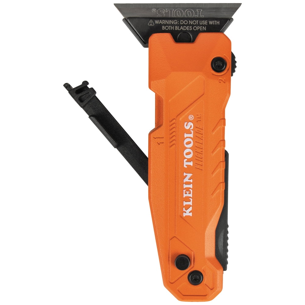 Klein Tools 44306 FLICKBLADE 2-in-1 Utility Knife & Scraper with Blade