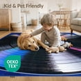 thumbnail image 4 of ODIKA 9'x12' Washable Area Rug Record Vinyl Cd Disc Bold Interlocking Music Note Border Shaped for Master Suite, California King, Under Bed, Non-Shedding, Easy Care, 4 of 7