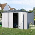 thumbnail image 7 of AECOJOY 10' x 10' Outdoor Storage Shed with Lockable Door Patio Metal Garden Storage Building in White for Outside, 7 of 7