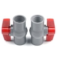 thumbnail image 2 of 2-piece 50mm Inline Pvc Faucet Ball Valve, High Strength Pvc Ensures Longevity, Leak-proof Ball Valves For Quick Installation In Outdoor Plumbing And Irrigation (Set Of 2), 2 of 6
