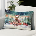 thumbnail image 2 of Merry Christmas Santa Reindeer Antlers Yorkshire Terrier Sleigh Xmas Winter Holiday Pillowcase Double Sided Yorkie Dog Lover Gifts Pillow Case Covers - 00023, 2 of 3