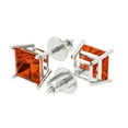 thumbnail image 2 of Clara Pucci 3Ct Red Princess Cut VVS1 Screw Back Stud 18k Solid hypoallergenic Gold Designer Earrings For April, 2 of 7