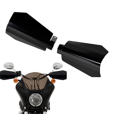 Huazu Coffin Cut Motorcycle Handguards For Harley Touring & Dyna - Black, Large Size, Cable Clutch Compatible