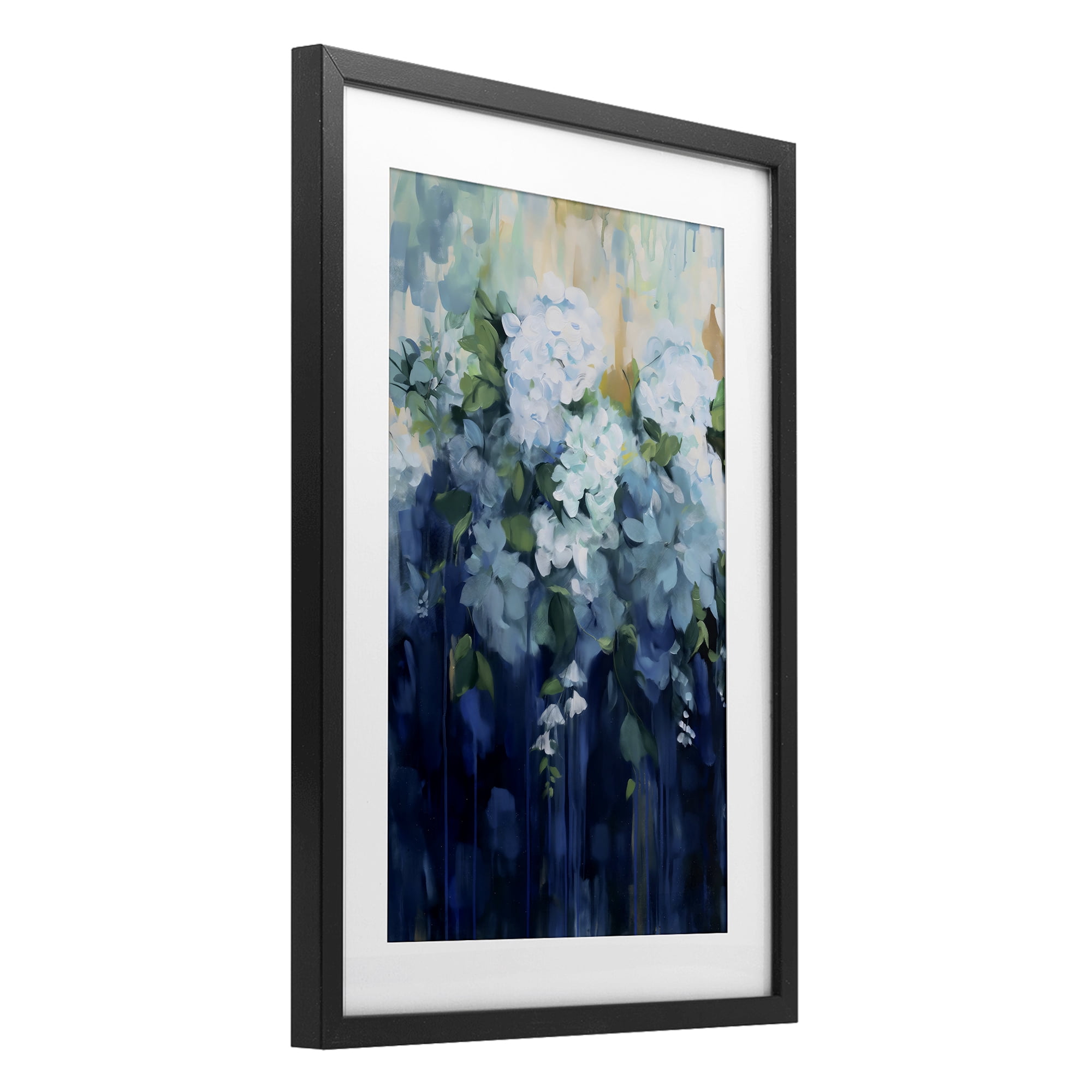 Stupell Industries Lush Blue Hydrangea Abstract Black Framed Print Under Glass, design by Gina Kelly