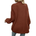 thumbnail image 3 of Fashnice Women Cardigan Sweater Open Front Cardigans Long Sleeve Coat Loose Work Sweaters Coffee XL, 3 of 4