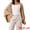 Khaki, variant on DARING DIVA Women's Linen Cardigan 3/4 Sleeve Open Front Lightweight Shrug S Apricot
