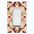 thumbnail image 1 of Metal Light Switch Plate Cover Beige Burgundy Mandala  Flower Tile Pattern MDL032, 1 of 13