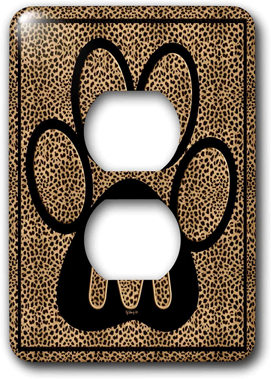 lsp_25946_6 Letter M Standard Cheetah Print Paw Outlet Cover, - Walmart.com -