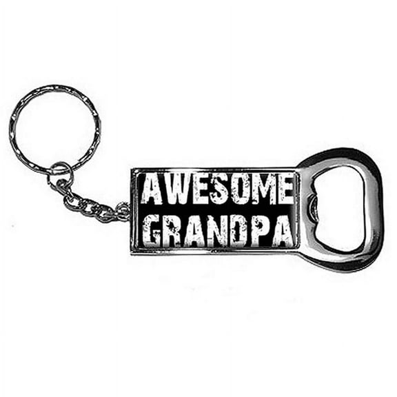 Awesome Grandpa Keychain Key Chain Ring Bottle Bottlecap Opener