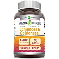 Amazing Formulas Echinacea with Goldenseal Supplement | 1400 Mg Per Serving | 180 Veggie Capsules| Non-GMO | Gluten Free | Made in USA