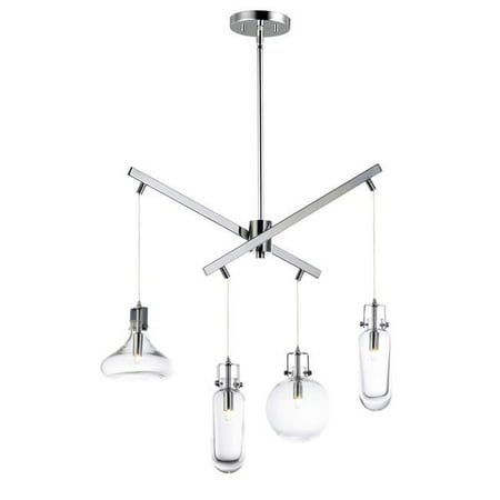 

ET2 E24304-18PC 25.5 in. Kem 4-Light Pendant Ceiling Light Polished Chrome