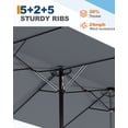thumbnail image 2 of Memoryfield 13 FT Large Double-Sided Patio Umbrella, Outdoor Rectangle Market Umbrella with Crank Handle for Pool, Lawn & Garden, Gray, 2 of 13