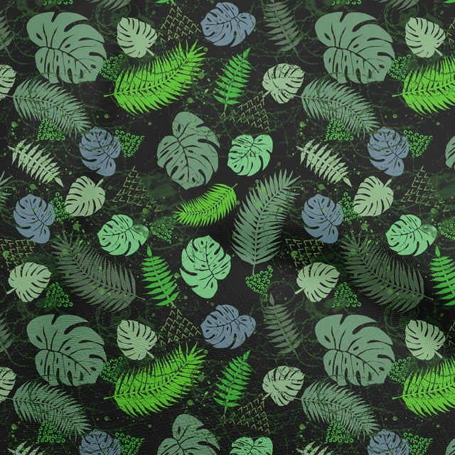 oneOone Rayon Pear Green Fabric Tropical Leaf Sewing Craft Projects Fabric Prints By Yard 56 Inch Wide