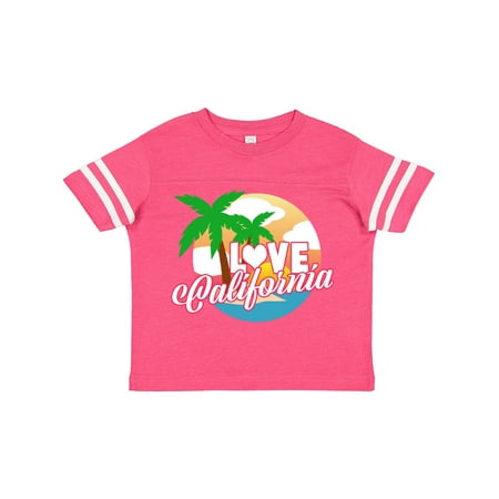 

Inktastic I Love California with Ocean and Palm Trees Gift Toddler Boy or Toddler Girl T-Shirt