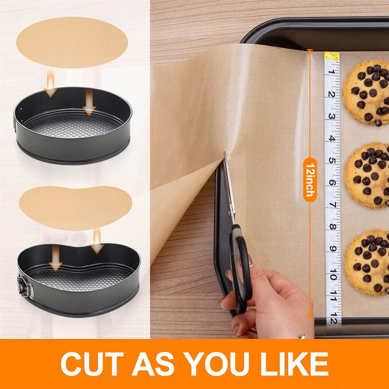 Silicone Baking Sheet,Bexikou Free Cutting Non-Slip Pastry Mat,Non-Stick Baking Mat Roll,Heat Resistant Silicone Pastry Mat Dough Rolling Mat, Silicone Oven Liner for Kitchen Baking-11.8in*6FT