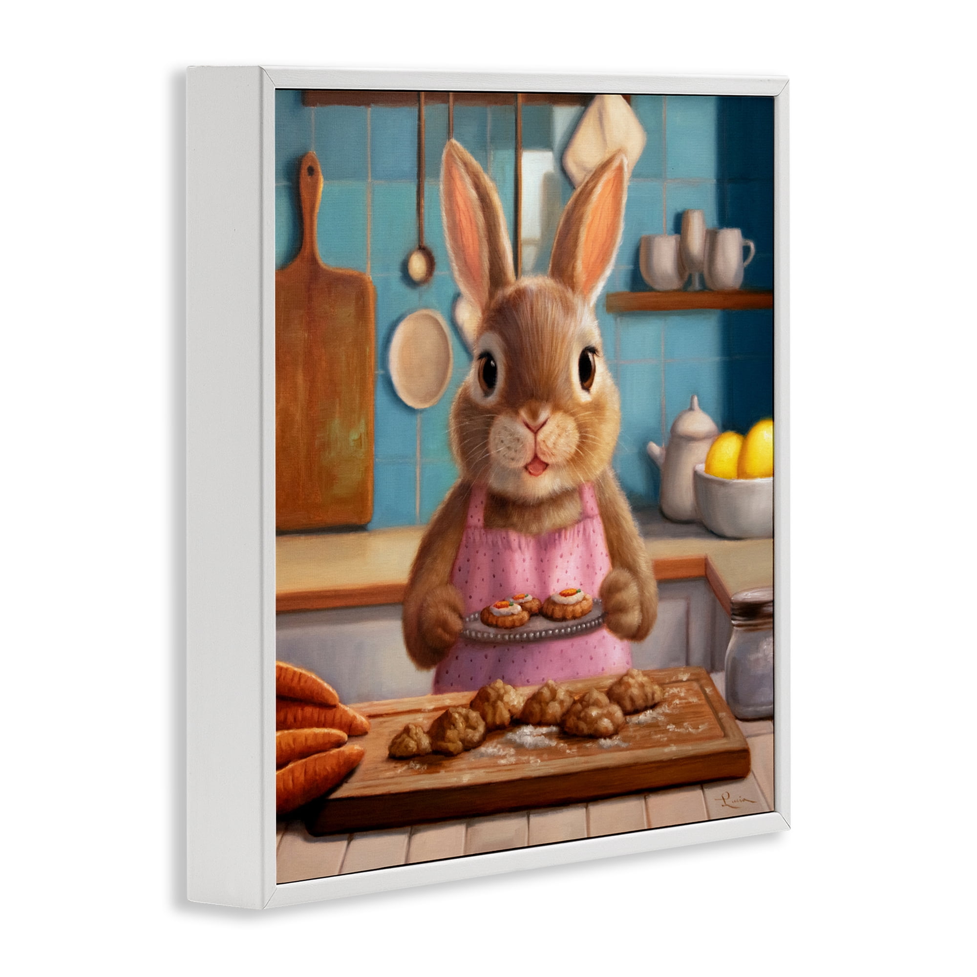Stupell Industries Mrs. Bunny Bakewell White Framed Giclee Art, design by Lucia Heffernan