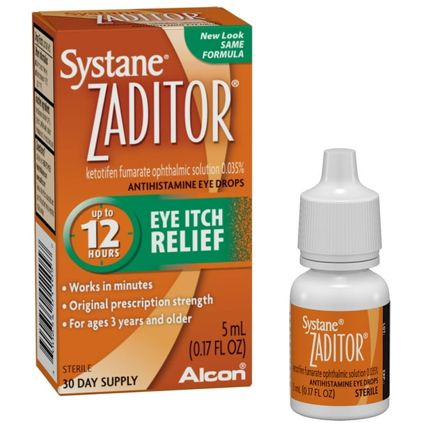 Zaditor Antihistamine Eye Drops, Allergy Symptom Relief, 5 ml, 2 Pack