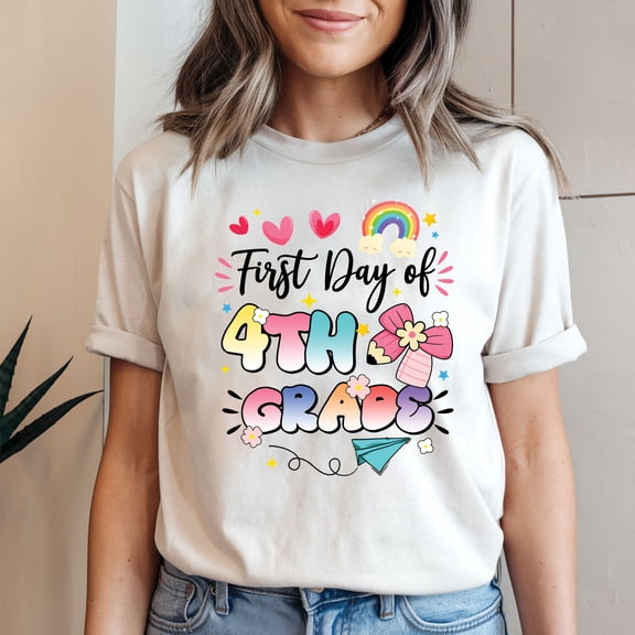 First Day of 4th Grade T-Shirt – Back to School Shirt for Girls or Teachers