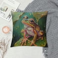 thumbnail image 2 of Sheronv Frog Leaf Raindrops Graphic Decorative Cushion Cover for Home Couch Living Room Bed Sofa - Short Plush Material - 1PC 24x24in, 2 of 5