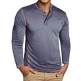 thumbnail image 2 of Letdown Men's Henley_Shirts Long Sleeve Four Button T-Shirt Casual Stylish Cotton Pullover Shirt Fall Winter Classic Inner Tops (Dark Blue,XXXL), 2 of 6