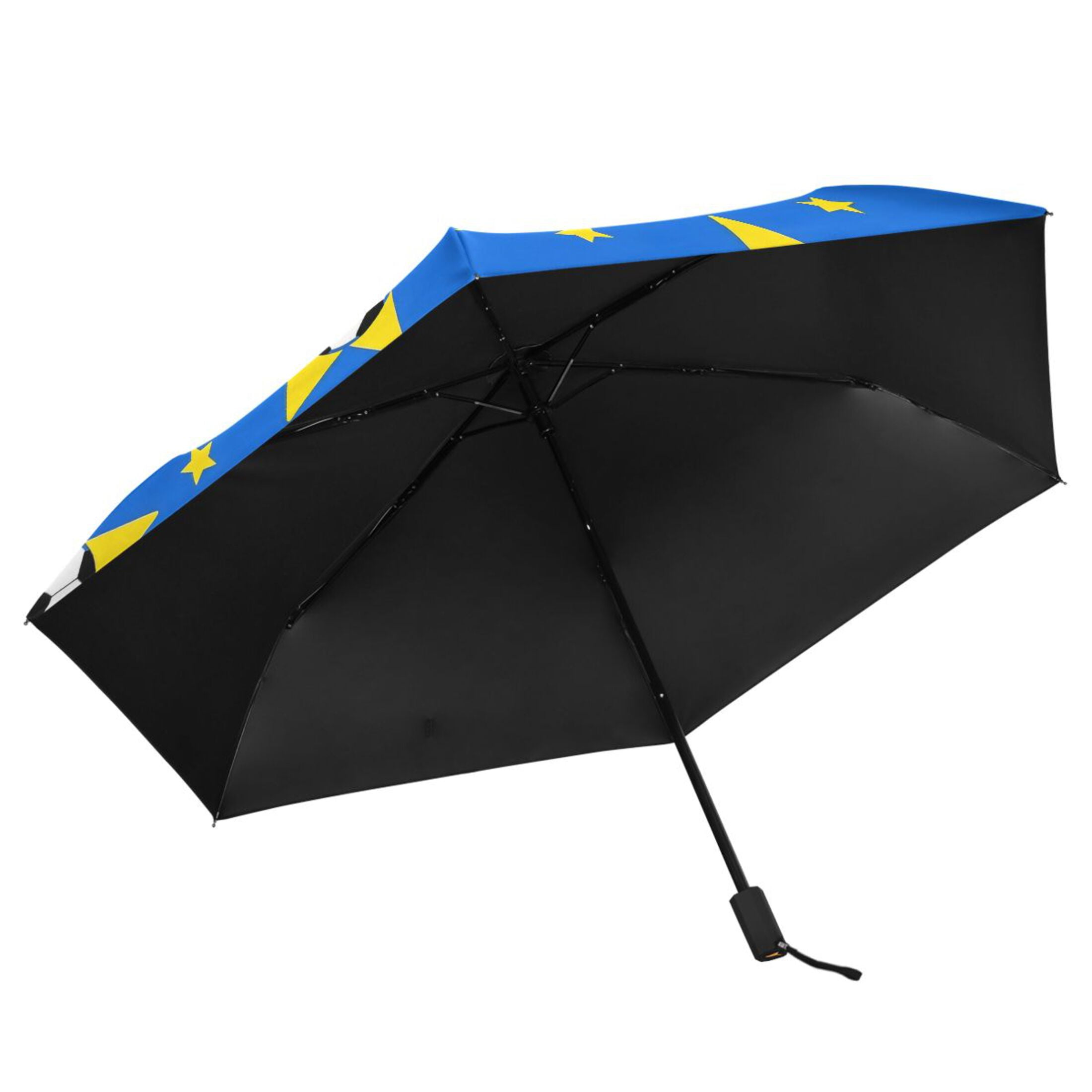 ALAZA Soccer Football Stars UPF 50+ Compact Folding Umbrella for Rain Travel Umbrella Packable