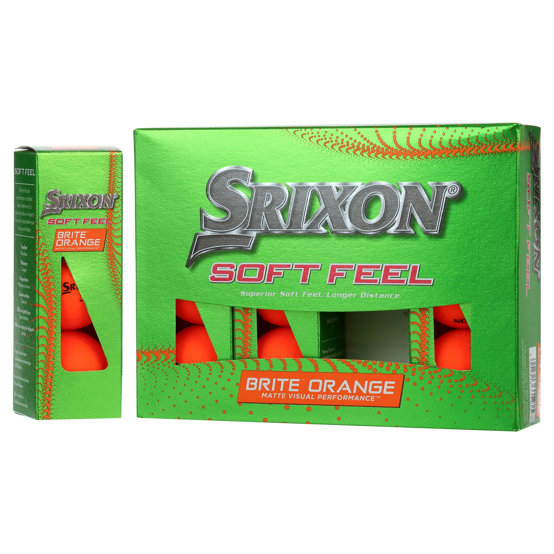 (2 pack) Srixon Soft Feel 14 Golf Balls, 12pk Brite Orange