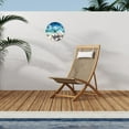 thumbnail image 3 of Analog Blue Beach Wall Clock for Living Room Coastal Shell Wall Clock Battery Powered 12 Inch Modern Round Wood Wall Clock No Tick, 3 of 4