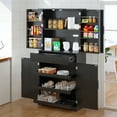 thumbnail image 2 of MIDOQIN 72" Tall Kitchen Pantry Storage Cabinet with 3 Drawers, Freestanding Cupboard with 6-Door Spice Rack Food Pantry Cabinet, 2 of 8
