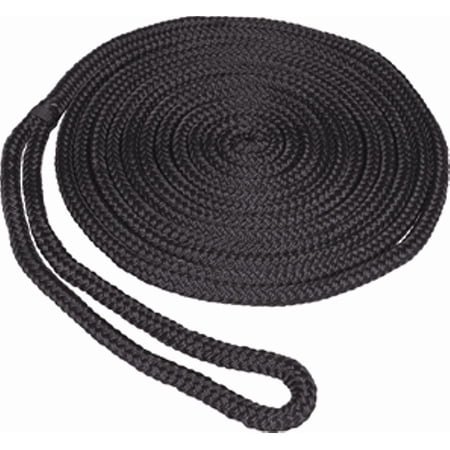 SeaSense Pre-Spliced Double Braid MFP Dock Line  1/2  x 25   12  Eye  Black