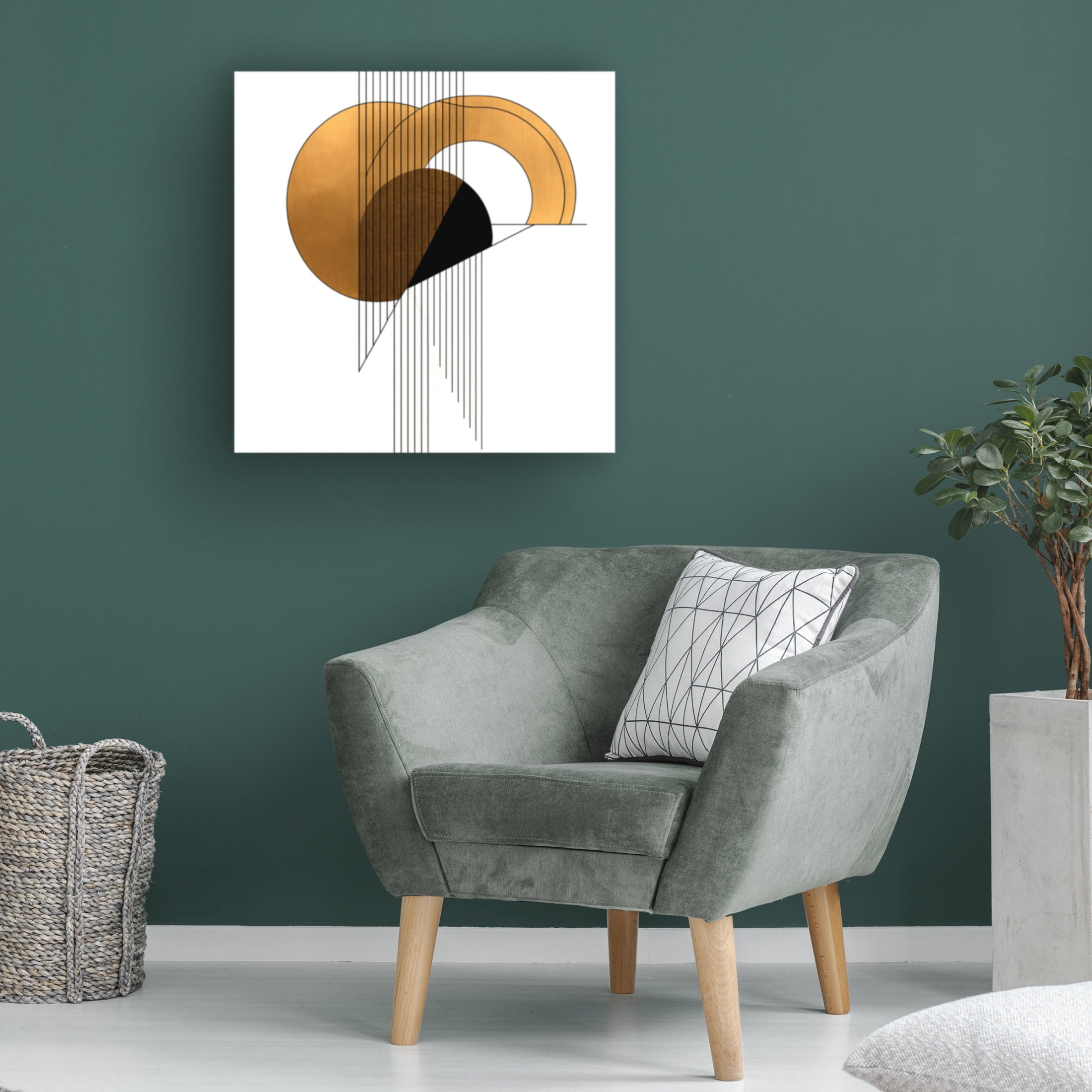 Canvas Wall Art - Ray Heere 'Mid Century Abstract Painting 3' Wall Art for Living Room, Bedroom, or Office Décor by Trademark Fine Art - 35 x 35 Inches