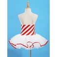 thumbnail image 6 of TTAO Girls Candy Cane Bowknot Ballet Tutu Dress Figure Ice Skating Leotard Dress Mrs Santa Christmas Clothes Red 10, 6 of 7