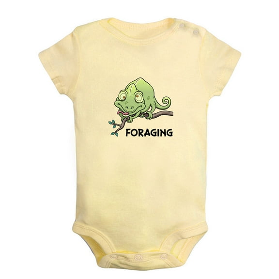 Baby Unisex Foraging Funny Rompers Newborn Baby Bodysuits Infant Jumpsuits Kids Cotton Animal Lizard Graphic One-Piece Outfits